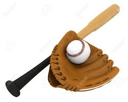 Baseball bat and glove